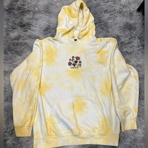 Vans Hoodie Sweatshirt Adult  XL Yellow Tie Dye Floral Graphic